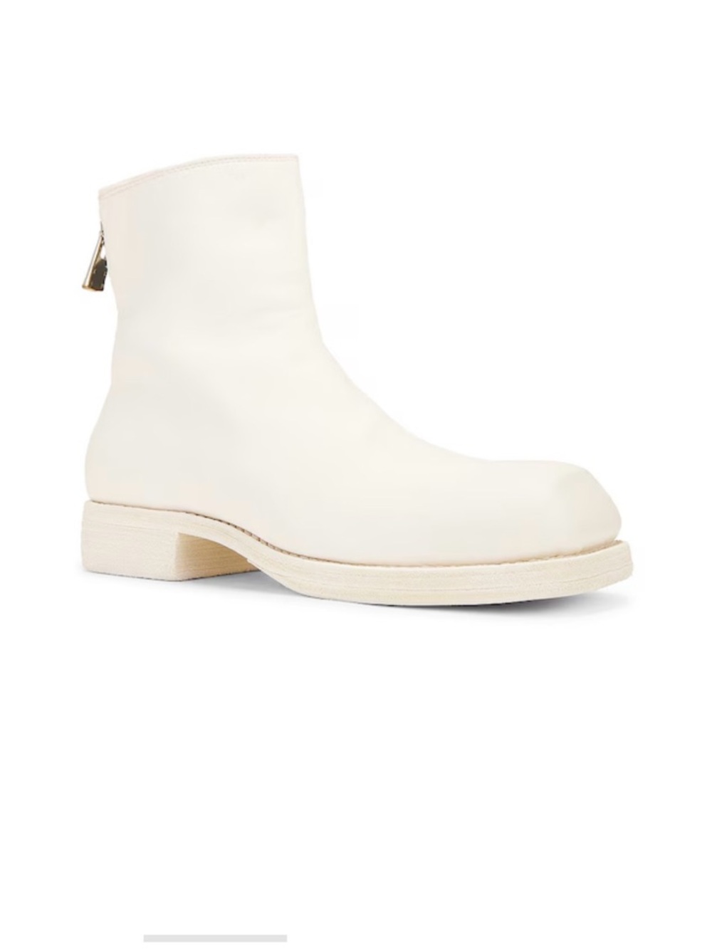 Guidi Cream White Leather Heeled Ankle Boots